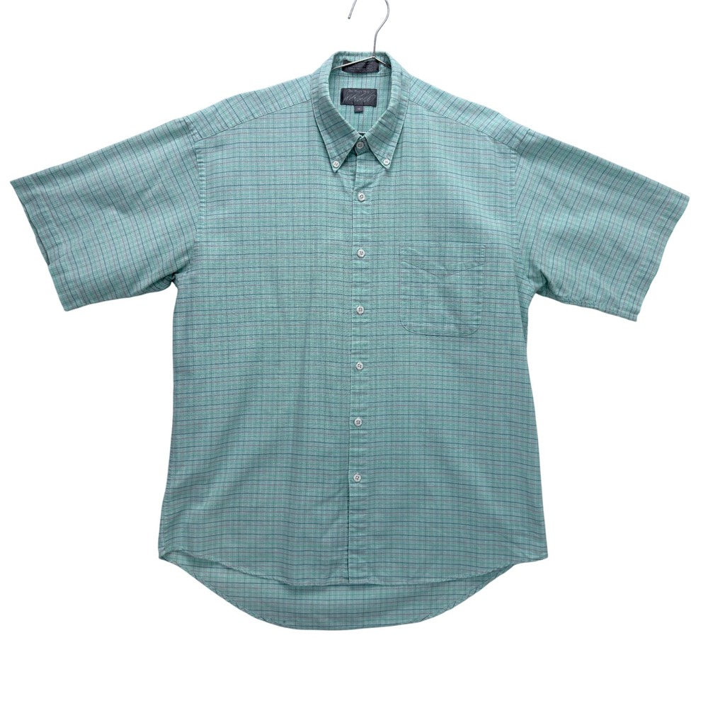Lord & Taylor Mens Button Down Shirt M Plaid Oxford Preppy